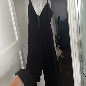 Free People Wide Leg Black Jumpsuit